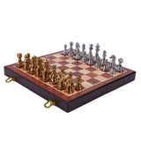 Easytoday Metal Glossy Golden And Silver Chess Pieces Solid Wooden Folding Chess Board High Grade Professional Chess Games Set