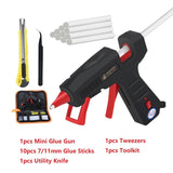 7/11mm Silicone Gun Hot Glue 30W/60W/100W Professional Deco Handgun With Bullets Metal Home Tools Toolboxes Kit Workpro