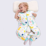 Happy Flute Baby Pure Cotton Sleeping Bag Long Sleeve Winter Cartoon Split Leg Detachable Sleeve Thick Warm Fit 0~6 Year Baby