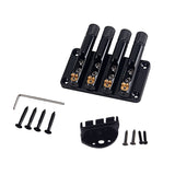4 String Bass Guitar Bridge Headless Tailpiece with String Locks and Screws for Guitar Bass