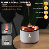 Volcanic Flame Air Humidifier with Night Light Remote Control 2 Modes 300ml Aroma Diffuser Essential Oil Smoke Ring Lamp