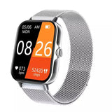 Smart Watch F107 Men Big Screen BT Call Blood Glucose Body Temperature Monitor Voice Assistant Women Fashion  Smartwatch