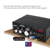 220V High-Power Bluetooth Home Power Amplifier Suitable For Speaker Card U Disk Radio Power Amplifier(US Plug)