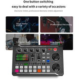 Bluetooth Sound Card 16 Sound Effects Noise Reduction Mixers for Voice Changer Podcast Kit,Mixer with Audio Interface Recording
