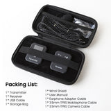 Wireless Clip-on Microphone Condenser Mic Transmitter &amp; Receiver with One Button Turn On &amp; Automatic Pairing Function