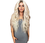 Wig fashion women's long curly hair gradient rose net chemical fiber headgear