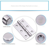 Door Connector Accessories Durable Furniture Home 4/6 Mounting Holes Stainless Steel Hinges Window Cabinet Jewelry Box