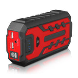 28000mAh Car Battery Jump Starter Portable Emergency 12V Car Battery Booster 15V/1A Dual USB Wireless Charging LED Flashlight