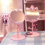 Cartoon Desktop Makeup Mirror Double sided Desktop Princess Mirror Cute Girl Student Dressing Mirror With Storage Mirror