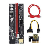 5PCS PCI-E Riser VER009S Plus GPU PCIE Card PCI E X16 to X1PCI Express Adapter Card 6Pin to SATA USB3.0 with LED Lights
