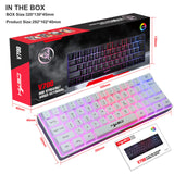 HXSJ V700 61 Keys Gaming RGB Keyboard for Gamers USB Backlight keyboard with Multiple Shortcut Key Combinations for PUBG Home
