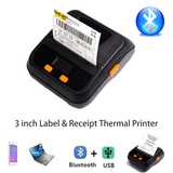 80mm Bluetooth Thermal Printer Label &amp; Receipt Command Portable Wireless 2 In 1 Phone And Computer Mini Thermal Printer