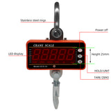 Crane Scale 1000KG 1 Ton 2000 lb Digital Scales 500kg/1000lb LCD High Accurate Industrial Heavy Duty Hook Hanging Scales Balance