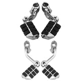 Long Highway Foot Pegs Footing Accessories 1-1/4inch 32mm with Mounting Clamps Motorcycle Foot Controls Fit for Harley