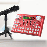 Bluetooth Voice Changer Sound Card DJ Mixer with Multiple Sound Effects for Live Streaming Music Recording