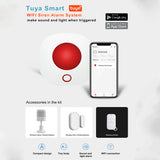 SN10+SN11 Tuya Wireless Siren 433MHz strobe siren Alarm Horn 110dB Light Siren For Home Security Burglar Alarm System