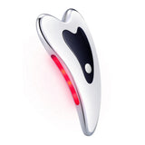 Heated Vibrating Facial Massager Electric Gua Sha Board Red Blue Light Therapy Scraping Plate Face Lifting Slimming