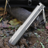 TOMSHOO Titanium Garden Hand Serrated Shovel Outdoor Camping Shovel Hiking Backpacking Trowel with Clip