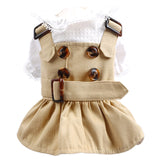 Fashion Luxury Pet Dog Trench Coat Clothes Spring and Summer Thin Handsome Girl Dog Dresses Cat Skirt for Small Dogs