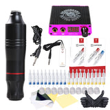 Professional Rotary Pen Tattoo Kit Permanent Makeup  Set LCD Mini Power Equipment Supplies