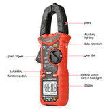 6000 Counts Auto/Manual Range Digital Clamp Meter High Precision Voltage Current Capacitance NCV Ohm Hz Tester with Flashlight