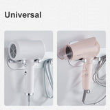 Universal Hair Dryer Holder Wall Mount Self Adhesive Black Silver Hairdryer Hanger Storage Rack For Dyson Bathroom Organizer