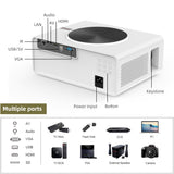 Salange Q10 Projector Full HD 1080P,Native 1920x1080 Android 8.0 LED Video Beamer Home Theater Support 4K Bluetooth 5G WIFI HDMI