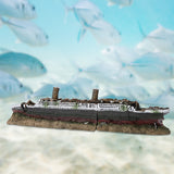 Aquarium Fish Tank Polyresin Titanic Boat Ship Wreck Ornament Fish Tank Aquarium Pet Underwater Decor Viewing Decorations
