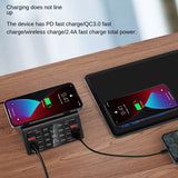 USB Multi-Port Charger 4-Way Super Fast Charge 15W Wireless Charge Desktop Charger 8-Port Fast Charge EU Plug