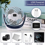 Desk Fan Small Table Fan With Strong Airflow Ultra Quiet Portable Fan Speed Adjustable Head 360Rotatable Mini Personal Fan For