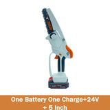 New 5/6Inch 220V 550W Mini Electric Saw Chain Saw With 1 Battery Rechargeable One-handed Woodworking Pruning Garden Tool EU Plug