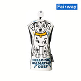 1PC Golf Headcover Cute Dalmatians Golf Club Head Cover for Driver Fairway Hybrid Clubs Leather Protector Wood Covers Number Tag