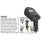 Car battery voltage tester 12V/24V cigarette lighter battery monitoring detector EM281 convenient car diagnostic instrument