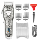 Professional Full Metal Hair Trimmer LED Barber Salon Hair Clipper For Men Electric Haircut Rechargeable Hair Cutting Machine