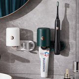 Luxury Electric Toothbrush Holder Wall-Mount Toothbrush Toothpaste Tooth Cup Traceless Organizer Stand Bathroom Accessories
