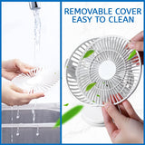 Mini USB Fan with 2400 MAh Battery, Clip Mini Table Fan, 360 Degree Adjustable, Quiet Small USB Fan for Office, Car