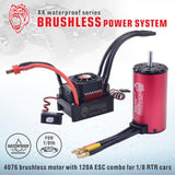 RC Waterproof Combo 4076 2000KV 2250KV Brushless Motor w/ 120A 150A Brushless ESC with S2000ML 20KG Servo for 1/8 RC Drift Car