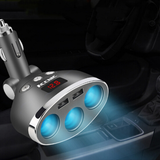 1 to 3 Sockets DC 12/24V Car Cigarette Lighter Socket Splitter Hub Dual USB Car Charger Power Adapter with On/Off Switch and