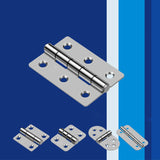 Door Connector Accessories Durable Furniture Home 4/6 Mounting Holes Stainless Steel Hinges Window Cabinet Jewelry Box