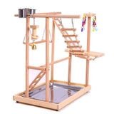 Bird Perches Nest Play Stand Gym Parrot Playpen Playstand Swing Bridge Wood Climb Ladders Wooden Conures Parakeet Macaw African