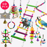 Pet Parrot Hanging Toy Chewing Bite Rattan Balls Swing Bell Bird Parakeet Stand Training Toys Accessories Pet Supplies