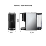 Coffee Machine 4in1 Multiple Capsule Espresso Dolce Milk&Nespresso&ESE Pod&Powder Coffee Maker Stainless Metal Outook