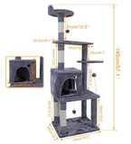 Cat Tree Play House Condo Cube Cave Platform Scratcher Post and Ball Toy  Cat Furniture