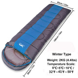 Large Sleeping Bag for Adults 1pc Winter Type Envelope Warm Sleeping Bags Blanket for Camping Hiking Tourism 220x85cm