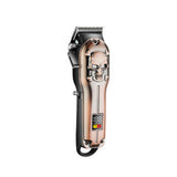 Kemei Hair Trimmer KM-2618 Rechargeable Hair Clipper Haircut Machine oil Head Clipper Carving Line White Pushing LCD