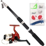 Telescopic Fishing Rod and Reel Combo Spinning Reel 36pcs Fishing Tackle Set with case fishing Lures fishing Accessories random