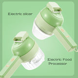 Multifunction Food Chopper Slicer Electric 4In1 Vegetable Cutter Masher Wireless Garlic Crusher Grinder Kitchen Gadgets