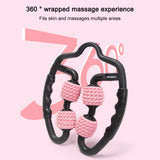 Body Massager Roller 4 Wheels 360° Massage Leg Arm Muscle Relaxation Massager Ring Clamp Body Shaping Fitness Massage Stick