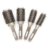 25/32/45/53mm Nylon & Bristle Hair Round Brush Ceramic Aluminium Hair Comb Professional Hairdressing Brush Barber Styling Comb