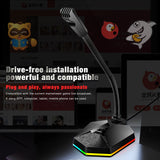 New Computer USB Microphone RGB Luminous Bendable Microphone Driveless Voice Chat Video Conference Microphones